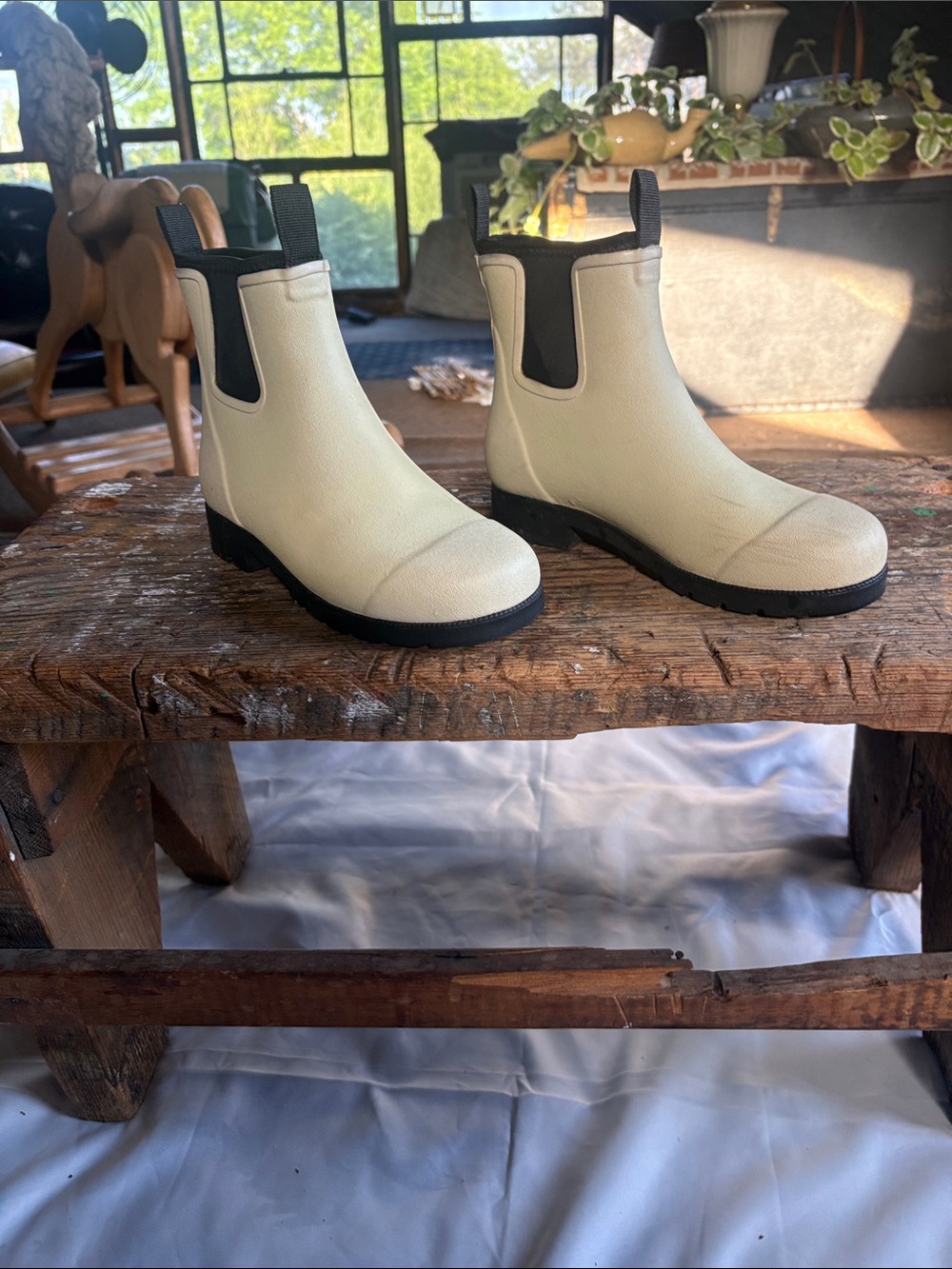 Quince Cream Chelsea Ankle Boots